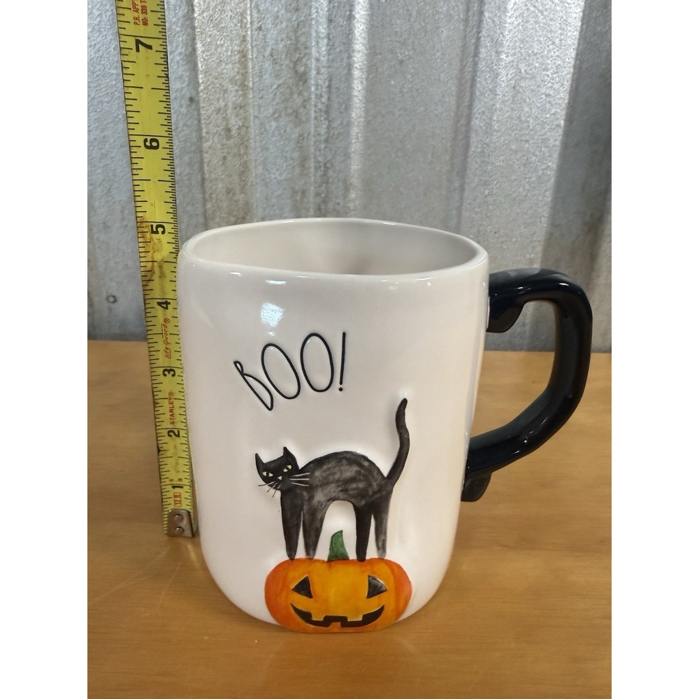 Rae Dunn Coffee Mug Black Cat "Boo!" on Pumpkin Halloween Fall Cup 16 fl oz - Picture 5 of 6